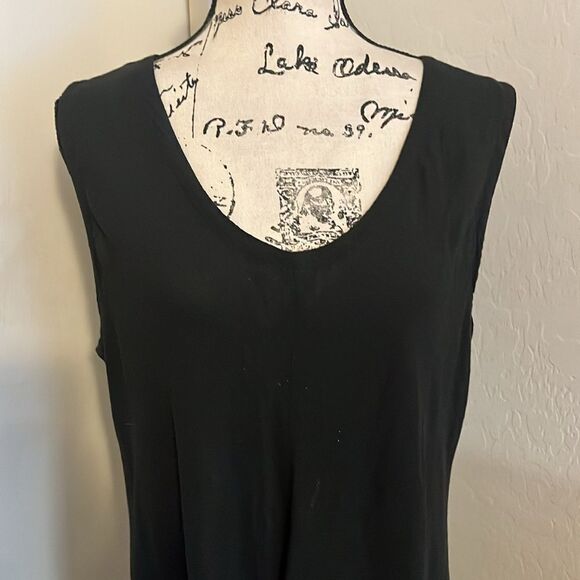 Eileen Fisher Black Made Of Italian Fabric Long Dress Feminine Contemporary - Picture 5 of 12